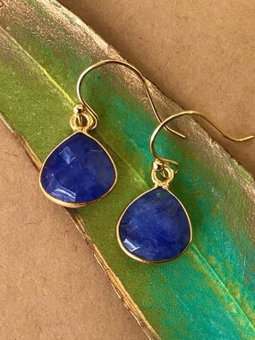 Lapis bezel Earrings Sundance Charm